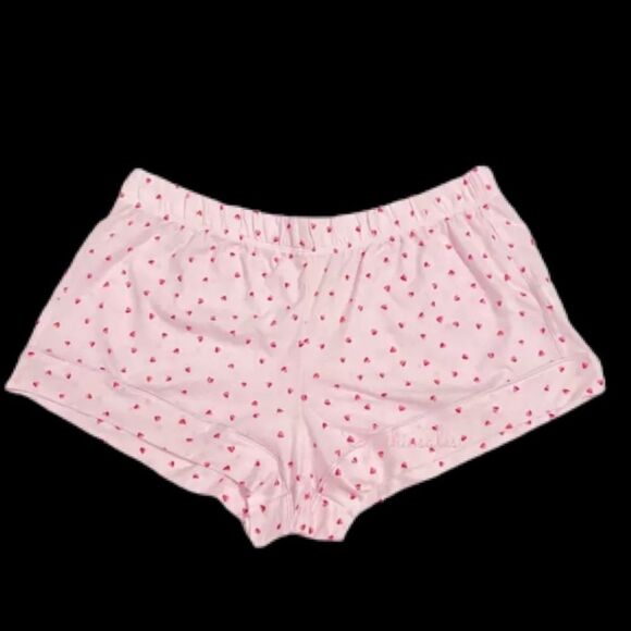 Victoria’s Secret Supersoft tee top & Cotton Hearts Pajama set white pink M - Picture 2 of 7